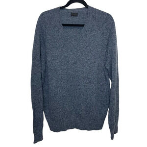 J Crew lambswool mens v-neck sweater blue